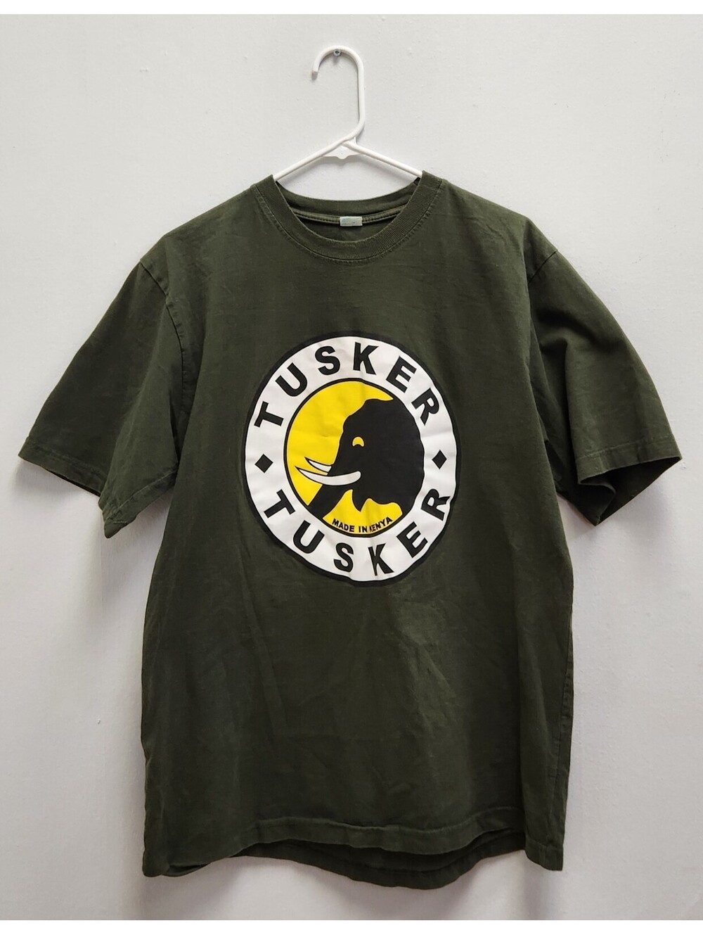 Tusker Beer Shirt Men's XL Dark Green Baada Ya Kazi Kenya Lager Cotton Tee